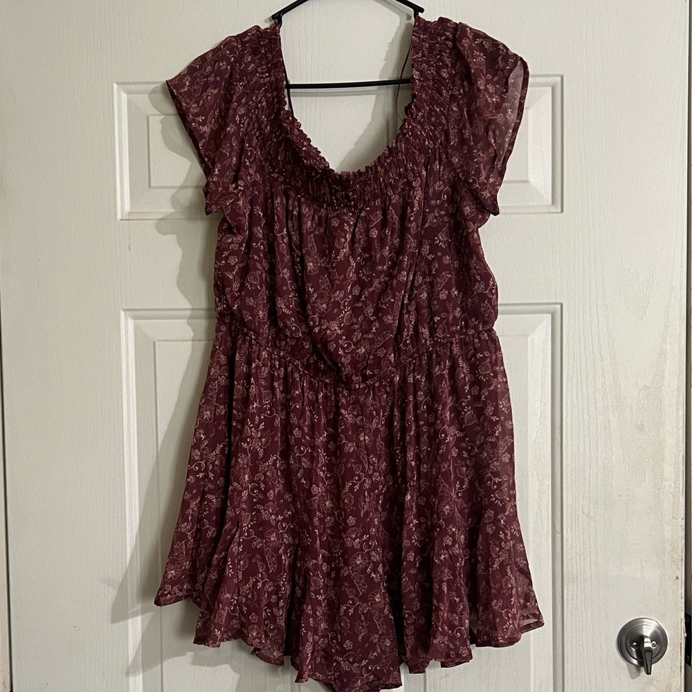Miami Burgundy Floral Women's Romper